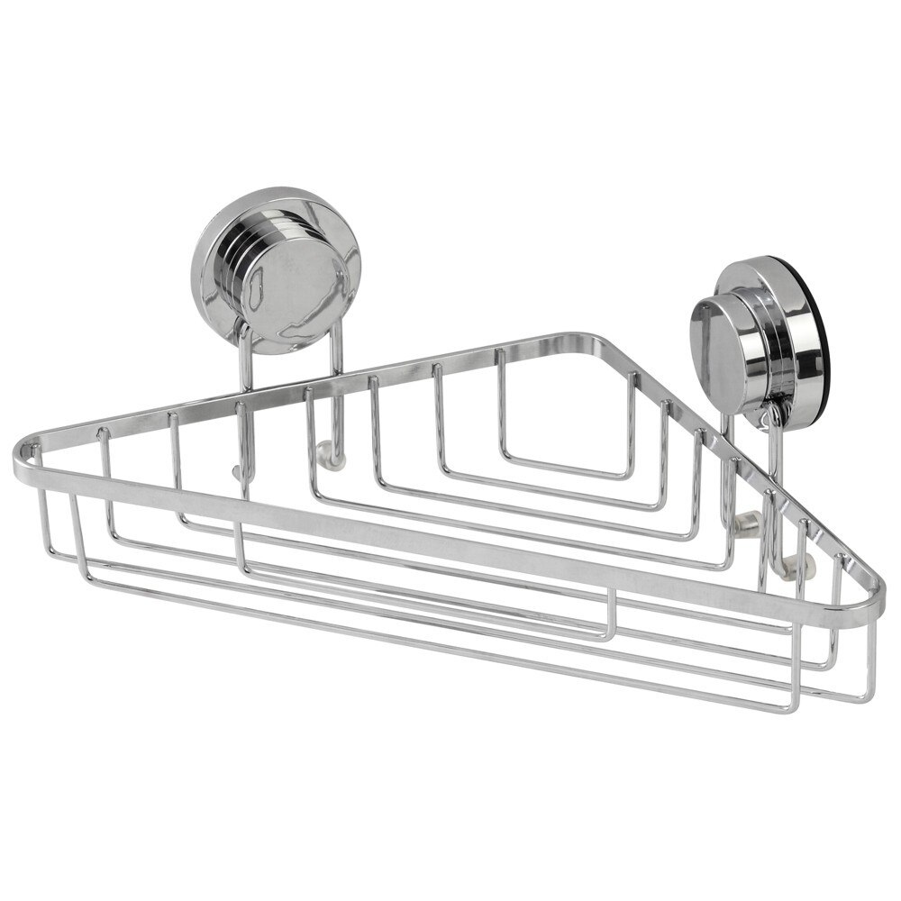 Etajera coltar baie Premium, otel cromat, 23x23x7,6 cm